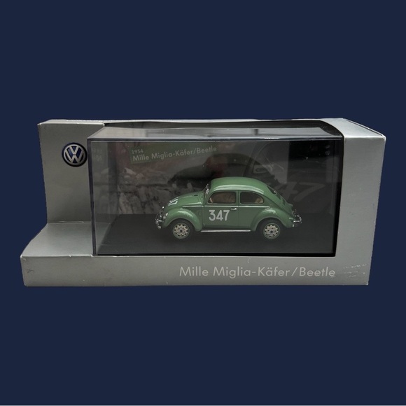 Volkswagen Model Car VW Beetle Bug Scale 1/43 Mille Miglia #347 1954 Green - Picture 1 of 14